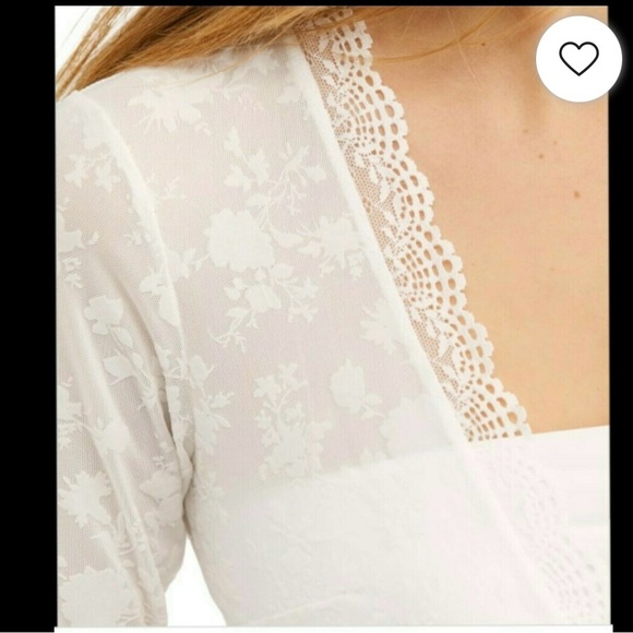 Free People Floral Semi Sheer Babes in Bandeaus Bodysuit NWT L-XL - Picture 2 of 12